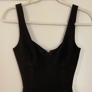 Black Midi Dress with Open Back and Slit